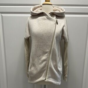 Betsey Johnson Cream Utility Jacket with Asymmetrical Zipper